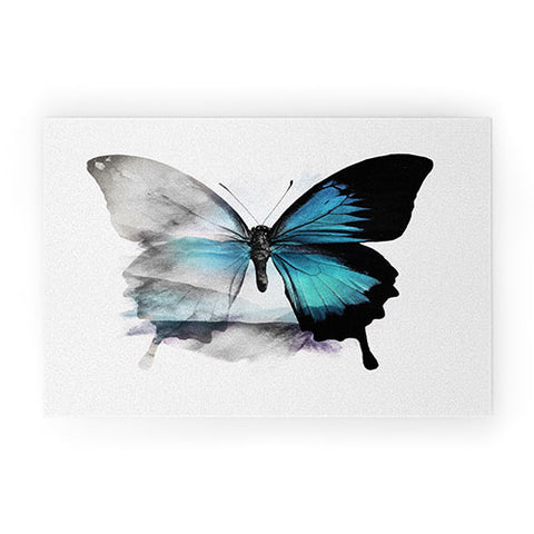 Emanuela Carratoni The Blue Butterfly Welcome Mat