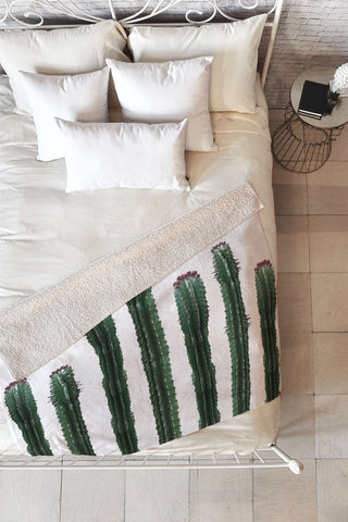 Emanuela Carratoni The Cactus Mood Fleece Throw Blanket