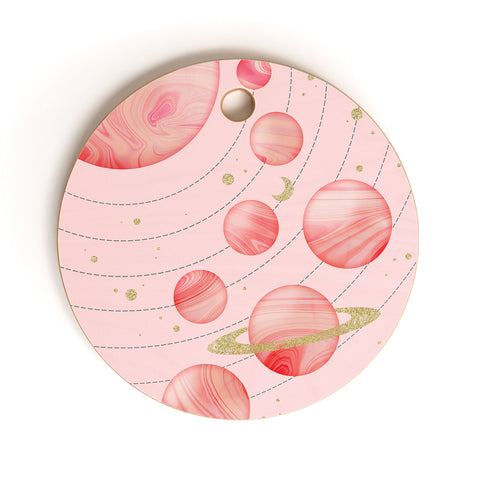 Emanuela Carratoni The Pink Solar System Cutting Board Round