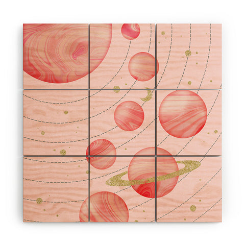 Emanuela Carratoni The Pink Solar System Wood Wall Mural