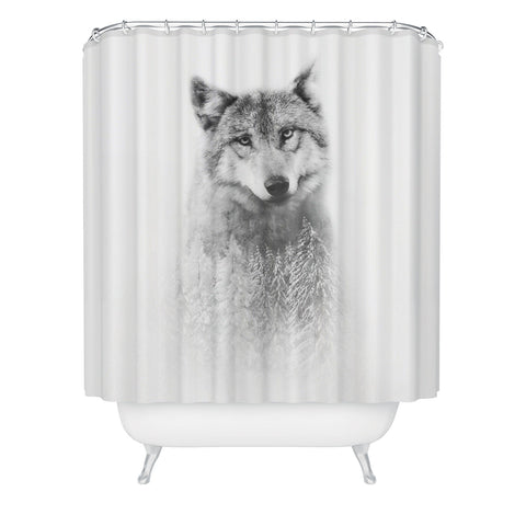Emanuela Carratoni The Wolf and the Forest Shower Curtain