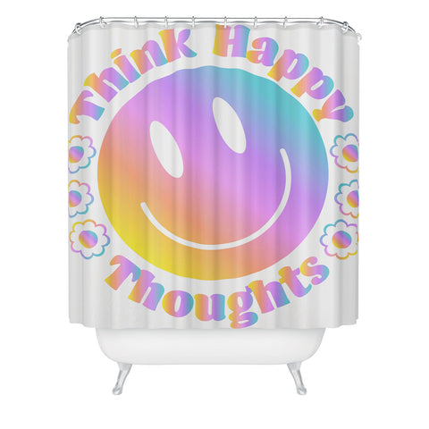 Emanuela Carratoni Think Happy Thoughts 2 Shower Curtain