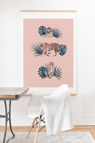 Emanuela Carratoni Tigers on Pink Art Print And Hanger