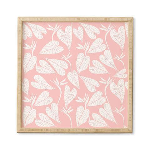 Emanuela Carratoni Tropical Leaves on Pink Framed Wall Art