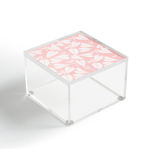 Emanuela Carratoni Tropical Leaves on Pink Acrylic Box