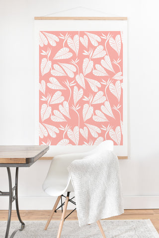Emanuela Carratoni Tropical Leaves on Pink Art Print And Hanger