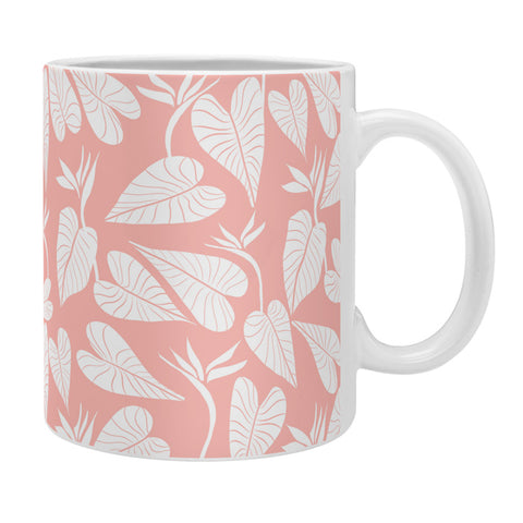 Emanuela Carratoni Tropical Leaves on Pink Coffee Mug