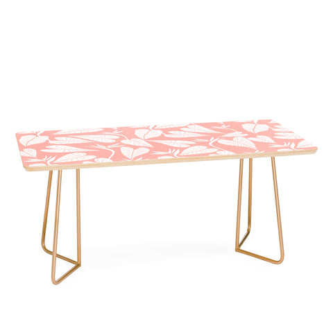 Emanuela Carratoni Tropical Leaves on Pink Coffee Table