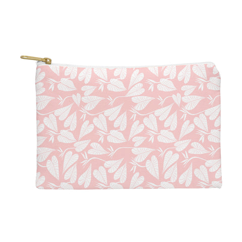 Emanuela Carratoni Tropical Leaves on Pink Pouch
