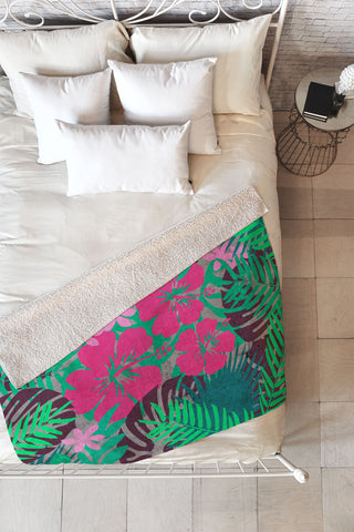 Emanuela Carratoni Tropicana Style Fleece Throw Blanket