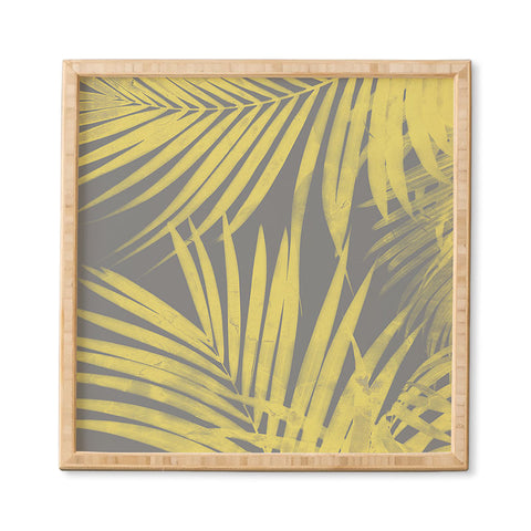 Emanuela Carratoni Ultimate Gray and Yellow Palms Framed Wall Art
