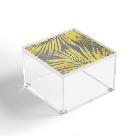 Emanuela Carratoni Ultimate Gray and Yellow Palms Acrylic Box