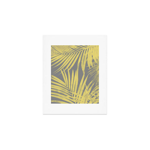 Emanuela Carratoni Ultimate Gray and Yellow Palms Art Print