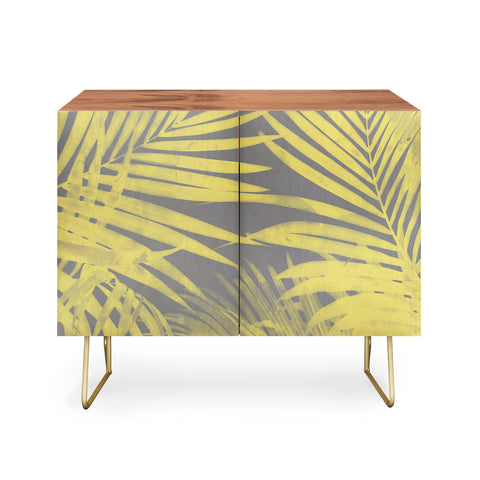 Emanuela Carratoni Ultimate Gray and Yellow Palms Credenza