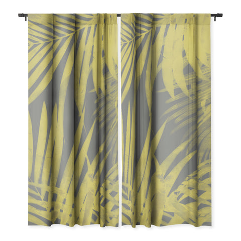 Emanuela Carratoni Ultimate Gray and Yellow Palms Blackout Non Repeat