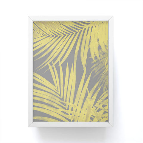 Emanuela Carratoni Ultimate Gray and Yellow Palms Framed Mini Art Print