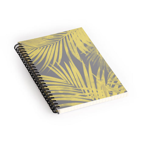 Emanuela Carratoni Ultimate Gray and Yellow Palms Spiral Notebook