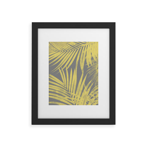 Emanuela Carratoni Ultimate Gray and Yellow Palms Framed Art Print
