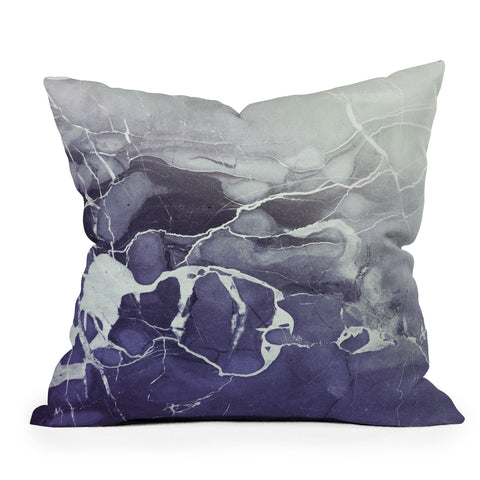 Emanuela Carratoni Ultramarine Marble Throw Pillow