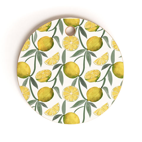 Emanuela Carratoni Vintage Lemons Cutting Board Round