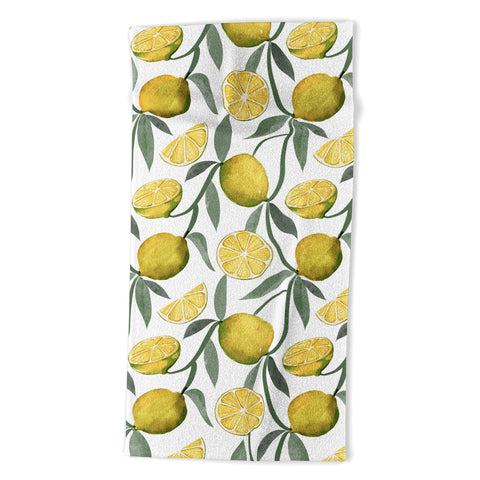 Emanuela Carratoni Vintage Lemons Beach Towel