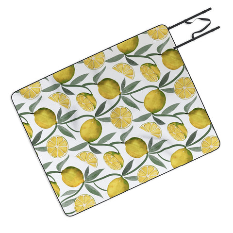 Emanuela Carratoni Vintage Lemons Picnic Blanket