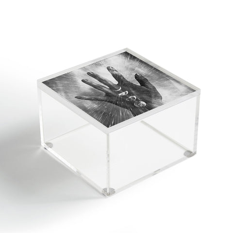 Emanuela Carratoni Vintage Moon on Black Hand Acrylic Box