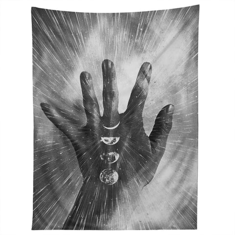Emanuela Carratoni Vintage Moon on Black Hand Tapestry