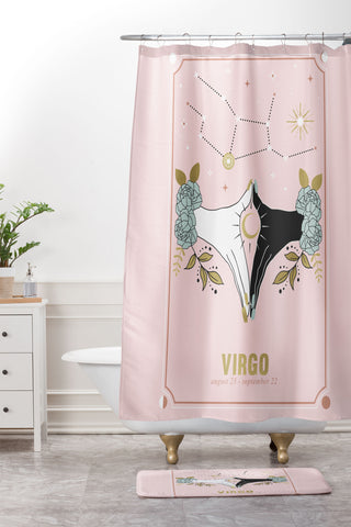 Emanuela Carratoni Virgo Zodiac Series Shower Curtain And Mat