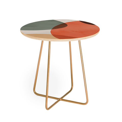 Emanuela Carratoni Winter Abstract Theme Round Side Table