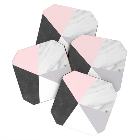 Emanuela Carratoni Winter Color Geometry Coaster Set