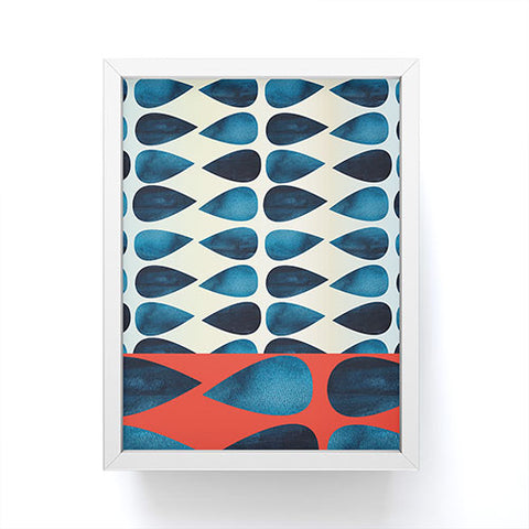 Emmie K Blue Drops Framed Mini Art Print