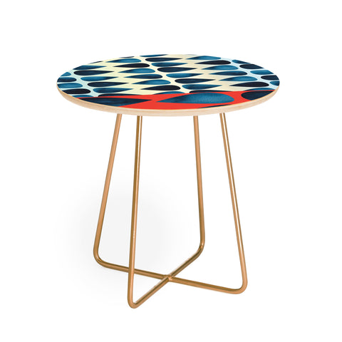 Emmie K Blue Drops Round Side Table
