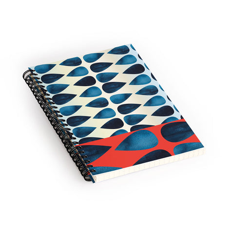 Emmie K Blue Drops Spiral Notebook