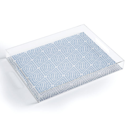 Emmie K SPRING BLOOM DOT PALE BLUE Acrylic Tray