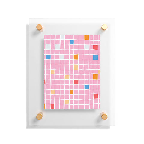 Erika Stallworth Modern Mosaic Pink Floating Acrylic Print