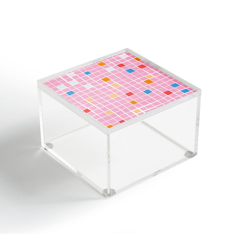 Erika Stallworth Modern Mosaic Pink Acrylic Box
