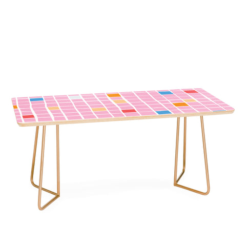 Erika Stallworth Modern Mosaic Pink Coffee Table