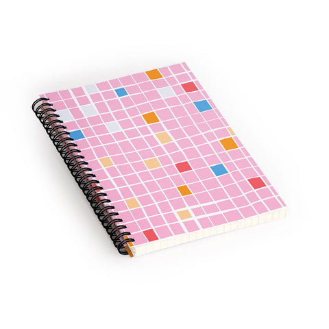 Erika Stallworth Modern Mosaic Pink Spiral Notebook