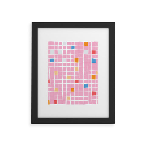 Erika Stallworth Modern Mosaic Pink Framed Art Print