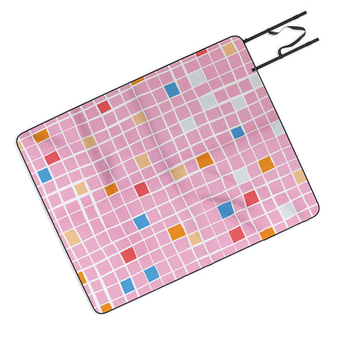 Erika Stallworth Modern Mosaic Pink Picnic Blanket