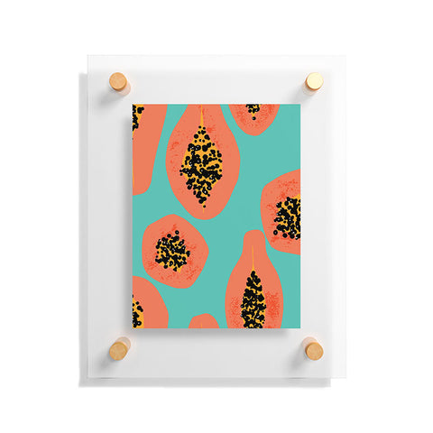 Erika Stallworth Papaya Sky Tropical Fruit Floating Acrylic Print
