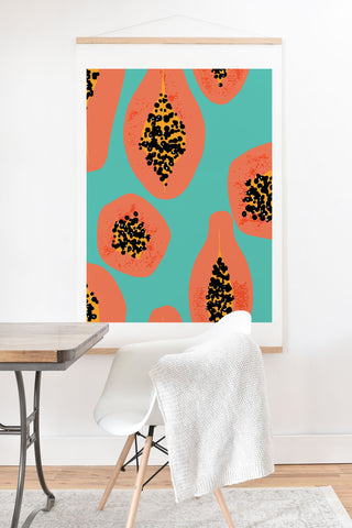 Erika Stallworth Papaya Sky Tropical Fruit Art Print And Hanger