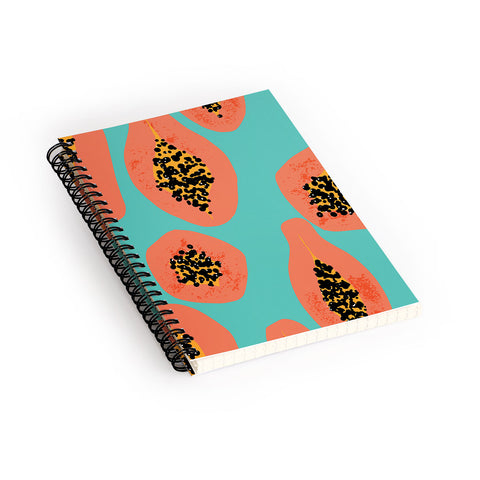 Erika Stallworth Papaya Sky Tropical Fruit Spiral Notebook