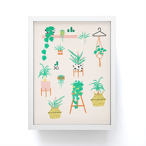 Erika Stallworth Plant Lady Scandinavian Apartment Peach Framed Mini Art Print