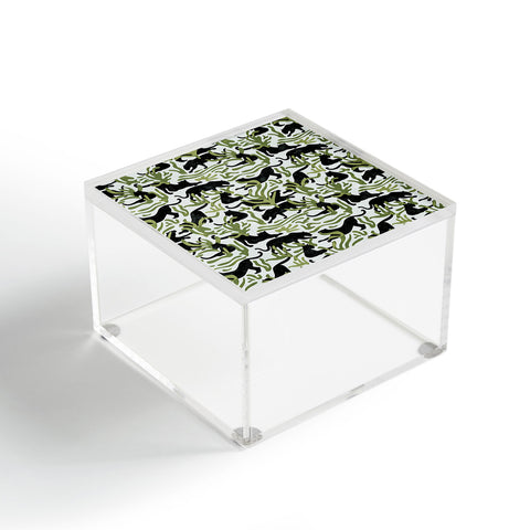 evamatise Abstract Wild Cats and Plants Acrylic Box