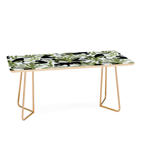 evamatise Abstract Wild Cats and Plants Coffee Table