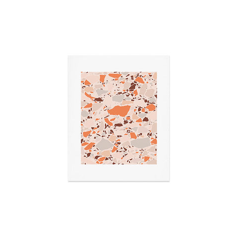 evamatise Autumn Terrazzo Pumpkin Colors and Abstract Shapes Art Print