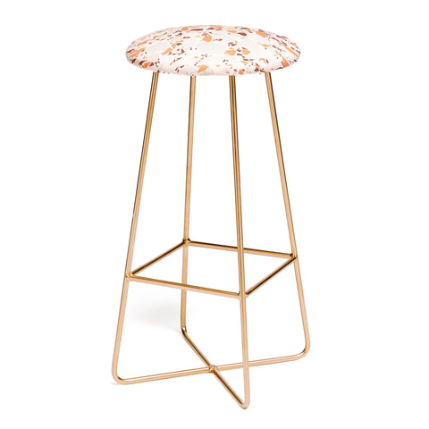 evamatise Autumn Terrazzo Pumpkin Colors and Abstract Shapes Bar Stool