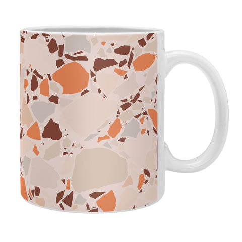 evamatise Autumn Terrazzo Pumpkin Colors and Abstract Shapes Coffee Mug